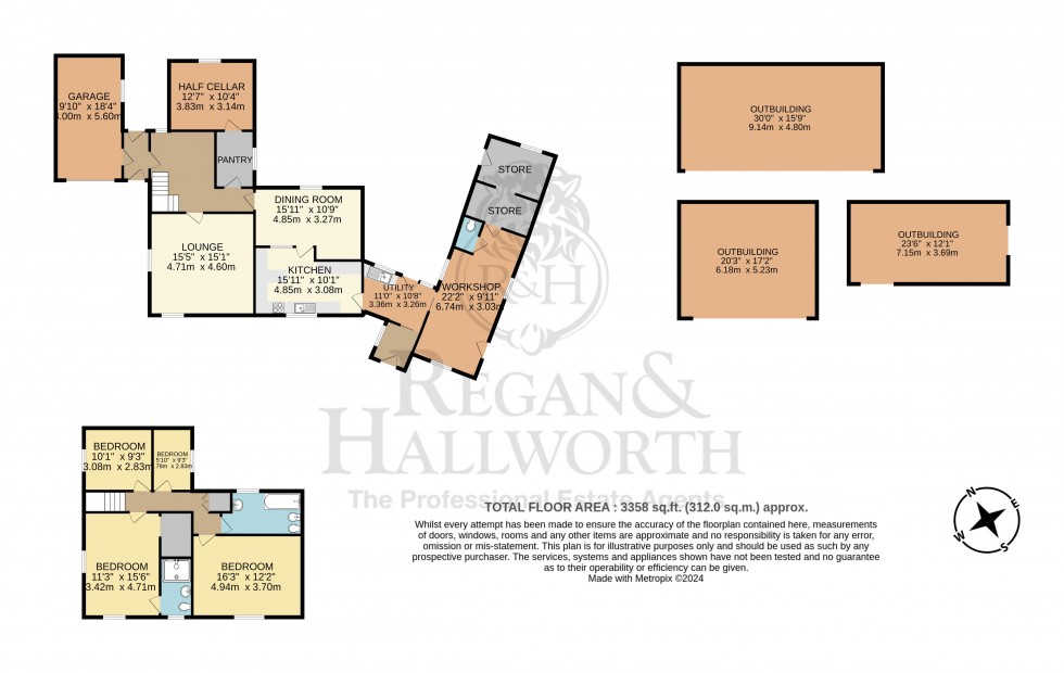 Floorplan for Holly Farm, Holly Lane, Rufford, Ormskirk, L40 1SH