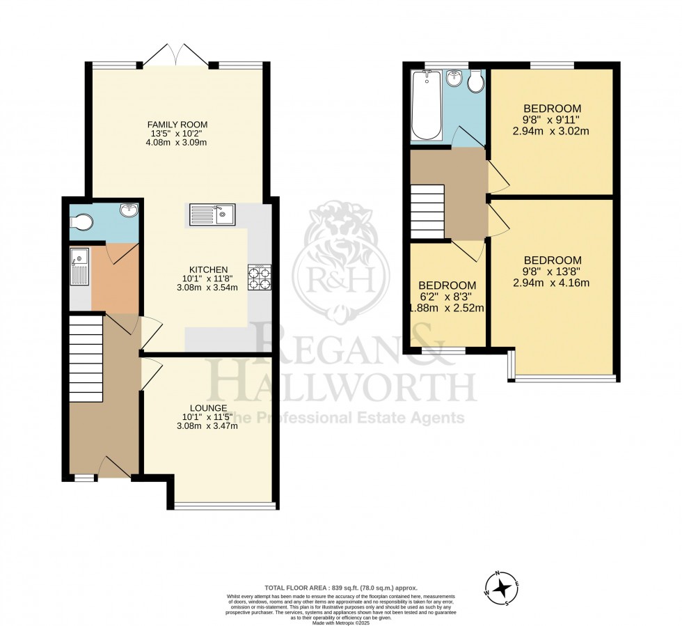 Floorplan for Rivington Avenue, Swinley, WN1 2HZ