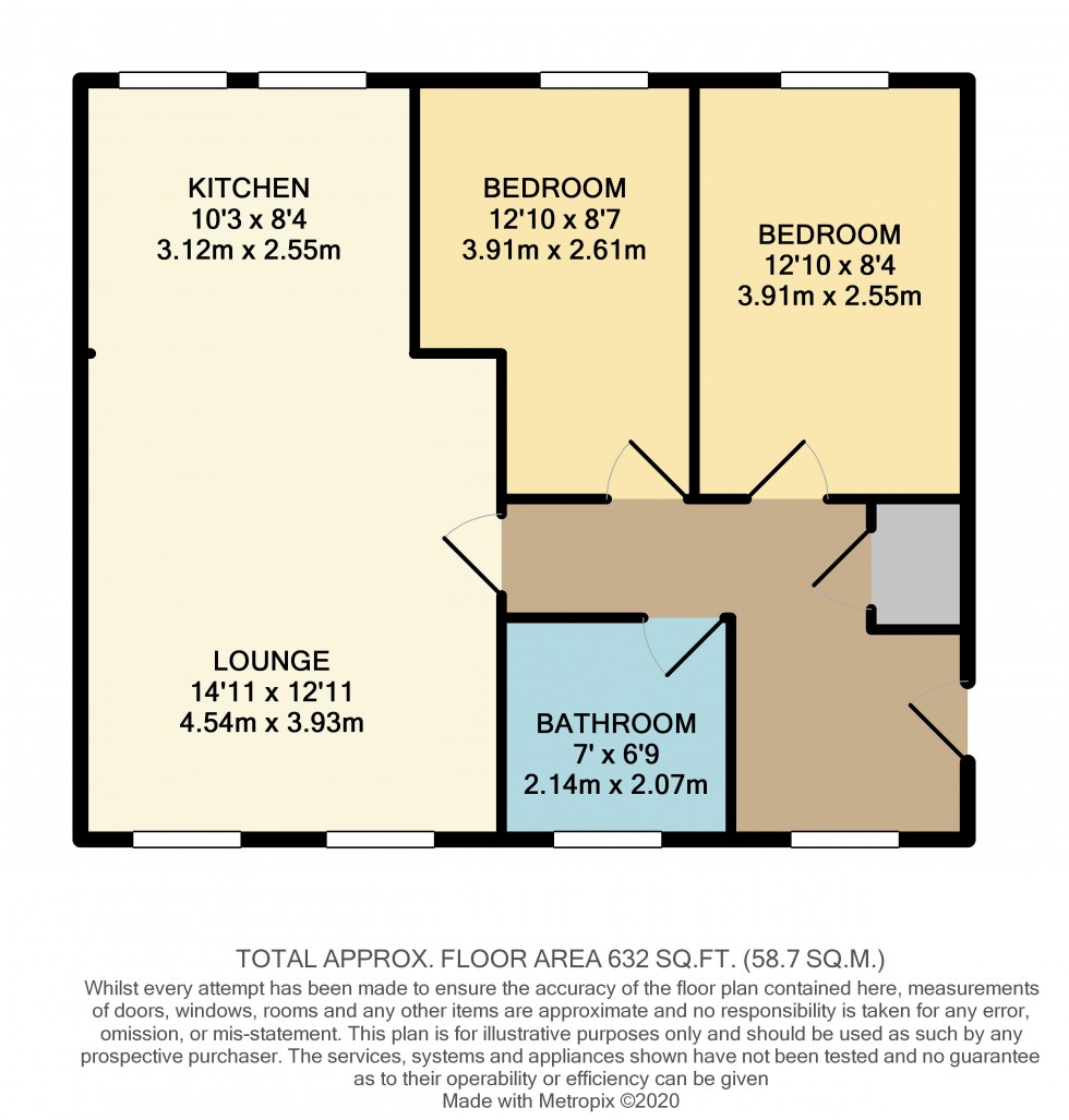 Floorplan for Apartment 2, 155 Preston Road, Standish, WN6 0NP
