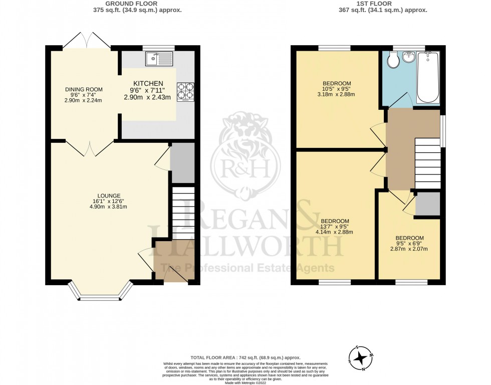 Floorplan for Honeybourne Drive, Whiston, L35 7ND