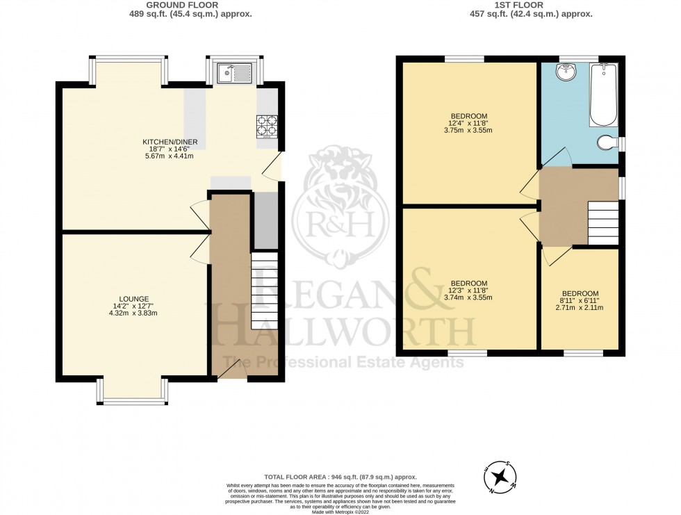 Floorplan for Newman Avenue, Springfield, WN6 7RE