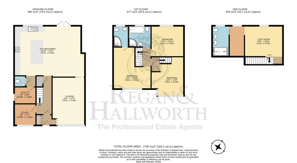 Floorplan for Coniston Avenue, Ashton-In-Makerfield, WN4 8AY