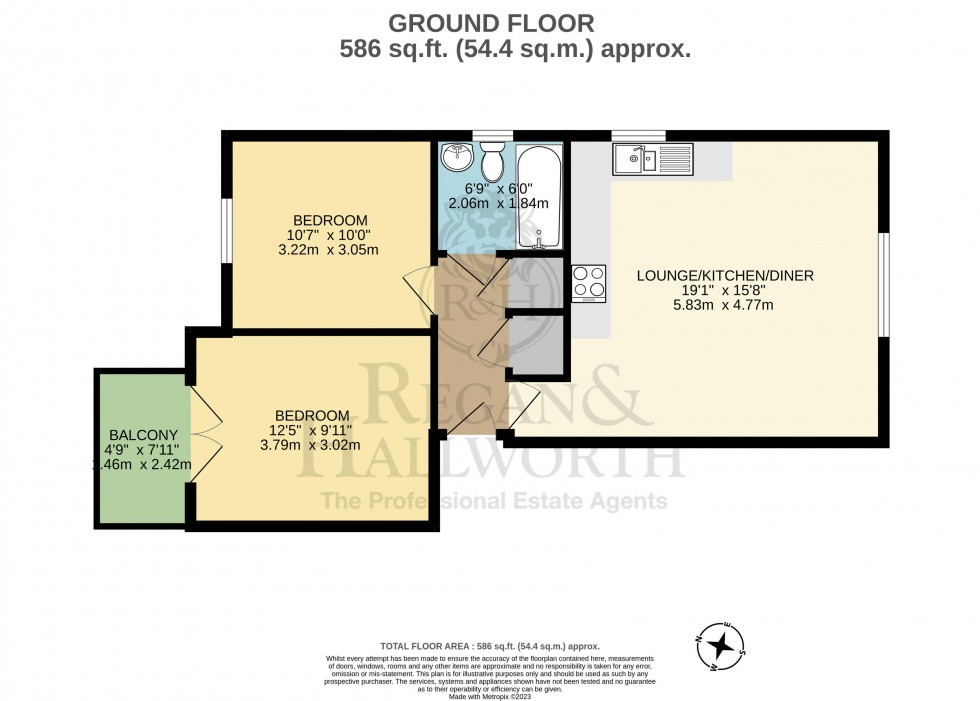Floorplan for Pendle Court, Leigh, WN7 3AB