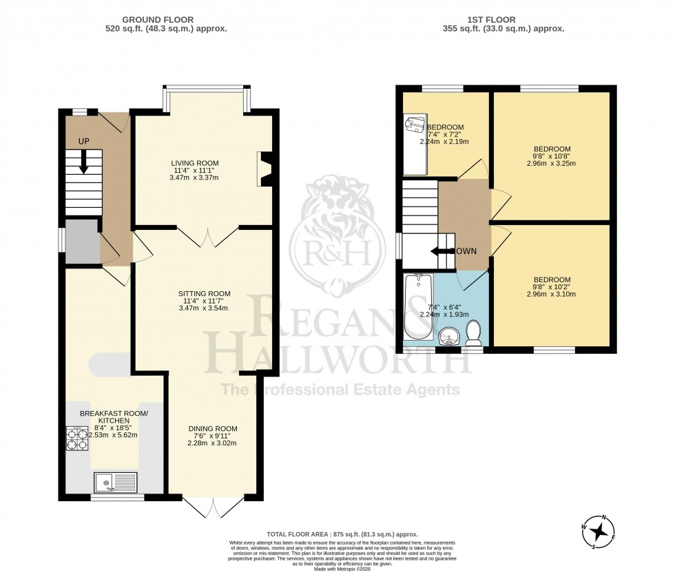 Floorplan for Smethurst Lane, Pemberton, WN5 8BG