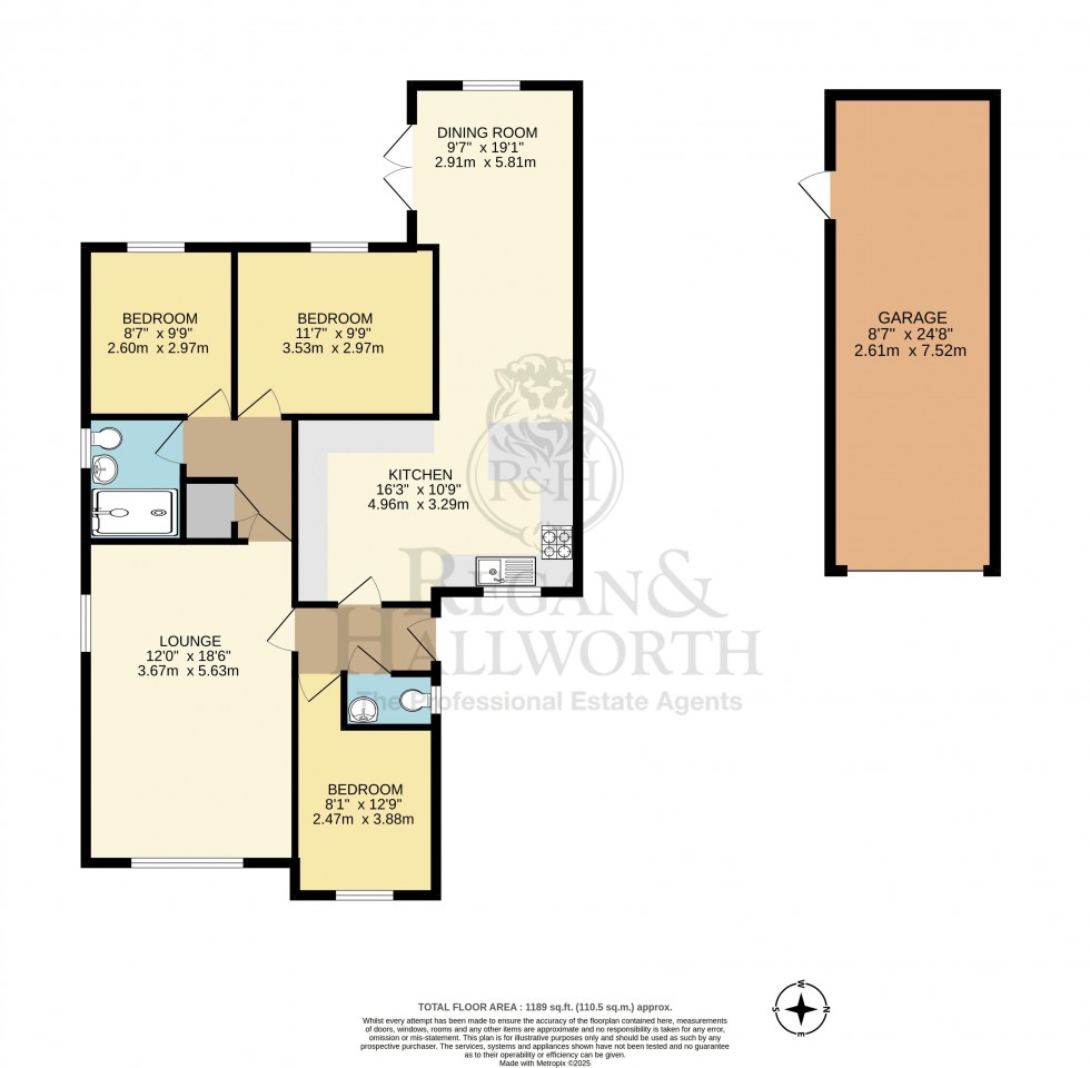 Floorplan for Tenter Drive, Standish, WN6 0BN