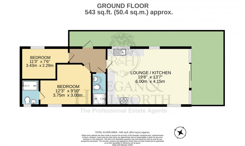 Floorplan for Priory Fields, Abbey Farm Caravan Park, Lathom, Ormskirk, L40 5TX