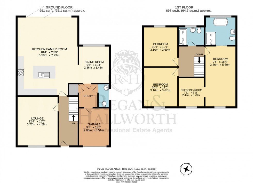 Floorplan for Greenfield Avenue, Parbold, WN8 7DH
