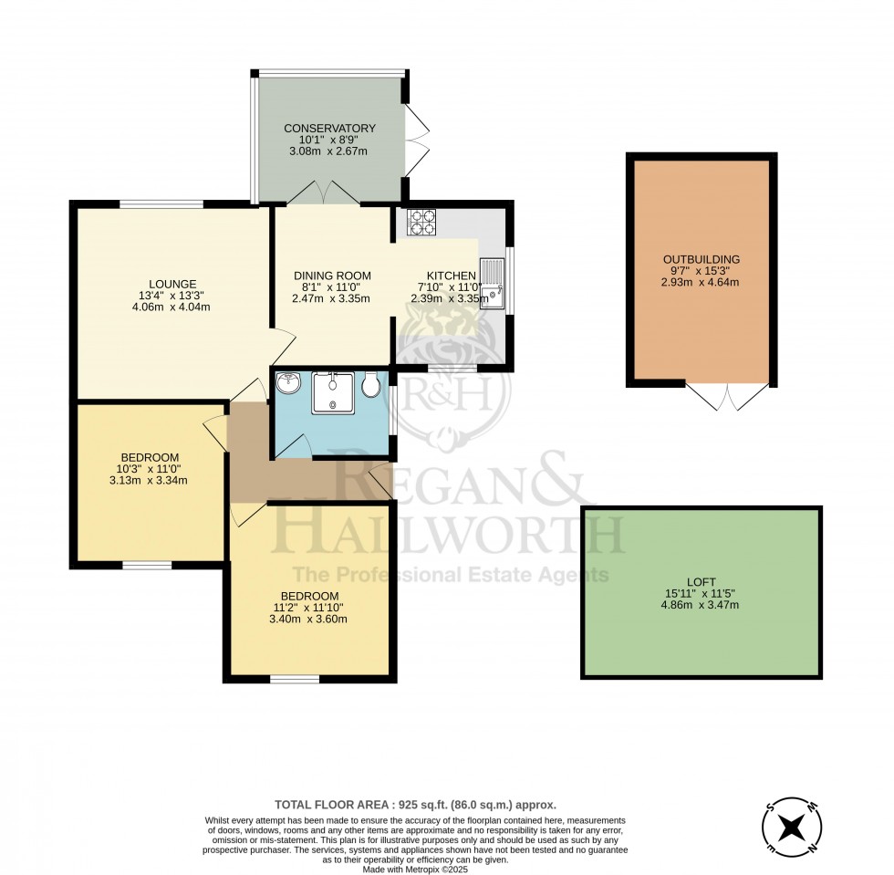 Floorplan for Hall Close, Shevington, WN6 8AY