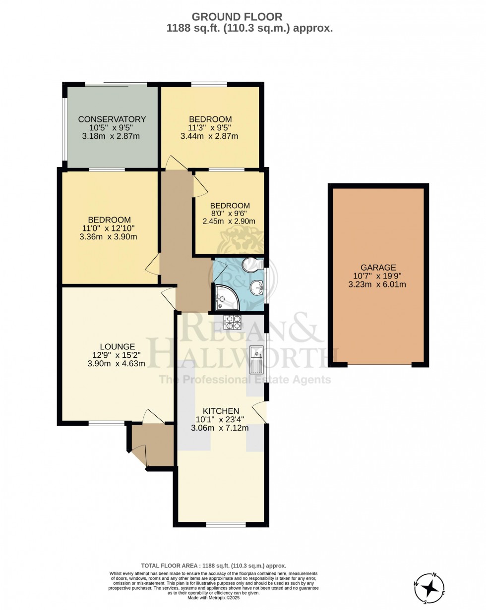 Floorplan for Burnham Grove, Whelley, WN2 1AG