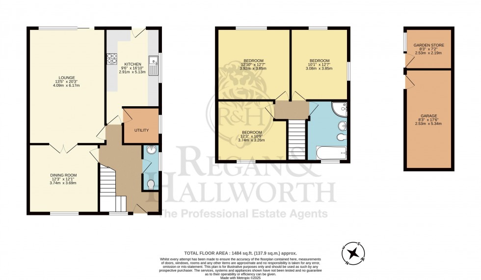 Floorplan for Lindley Drive, Parbold, WN8 7ED