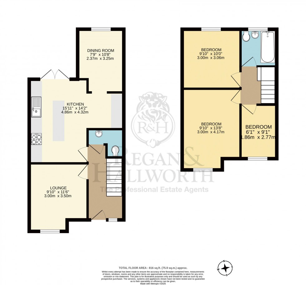 Floorplan for Lessingham Avenue, Swinley, WN1 2HU