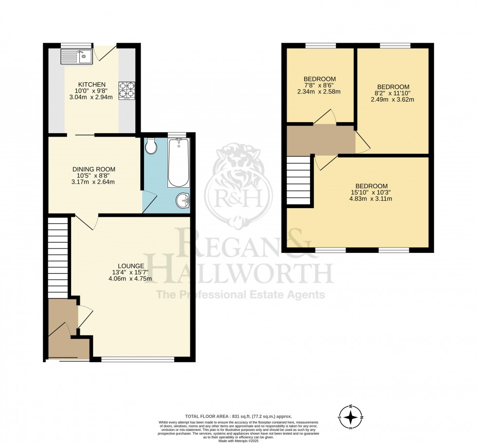 Floorplan for Prescott Lane, Orrell, WN5 0HT