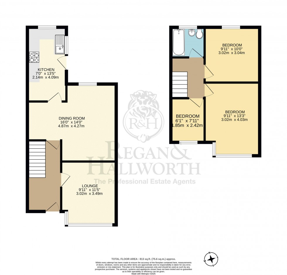 Floorplan for Lessingham Avenue, Swinley, WN1 2HU