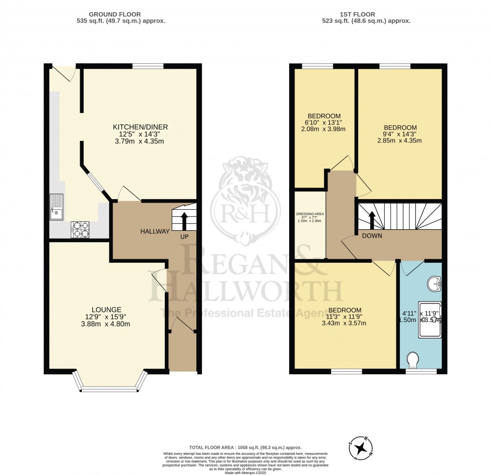 Floorplan for Ashland Avenue, Swinley, WN1 2DP