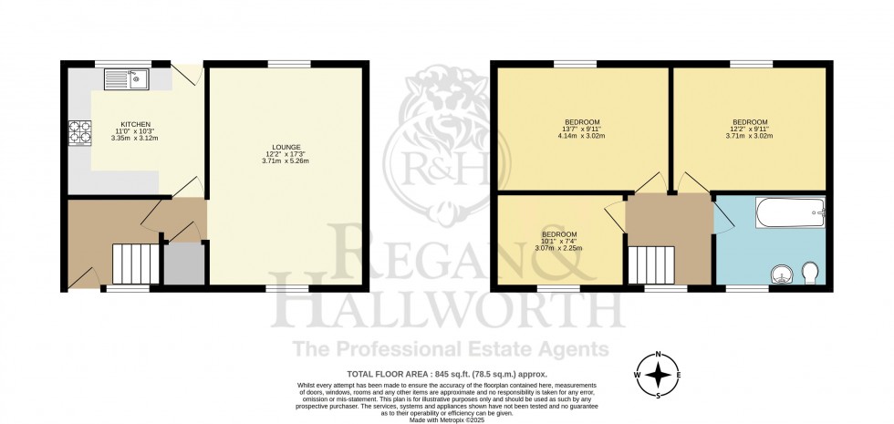 Floorplan for Rose Avenue, Beech Hill, WN6 8QX