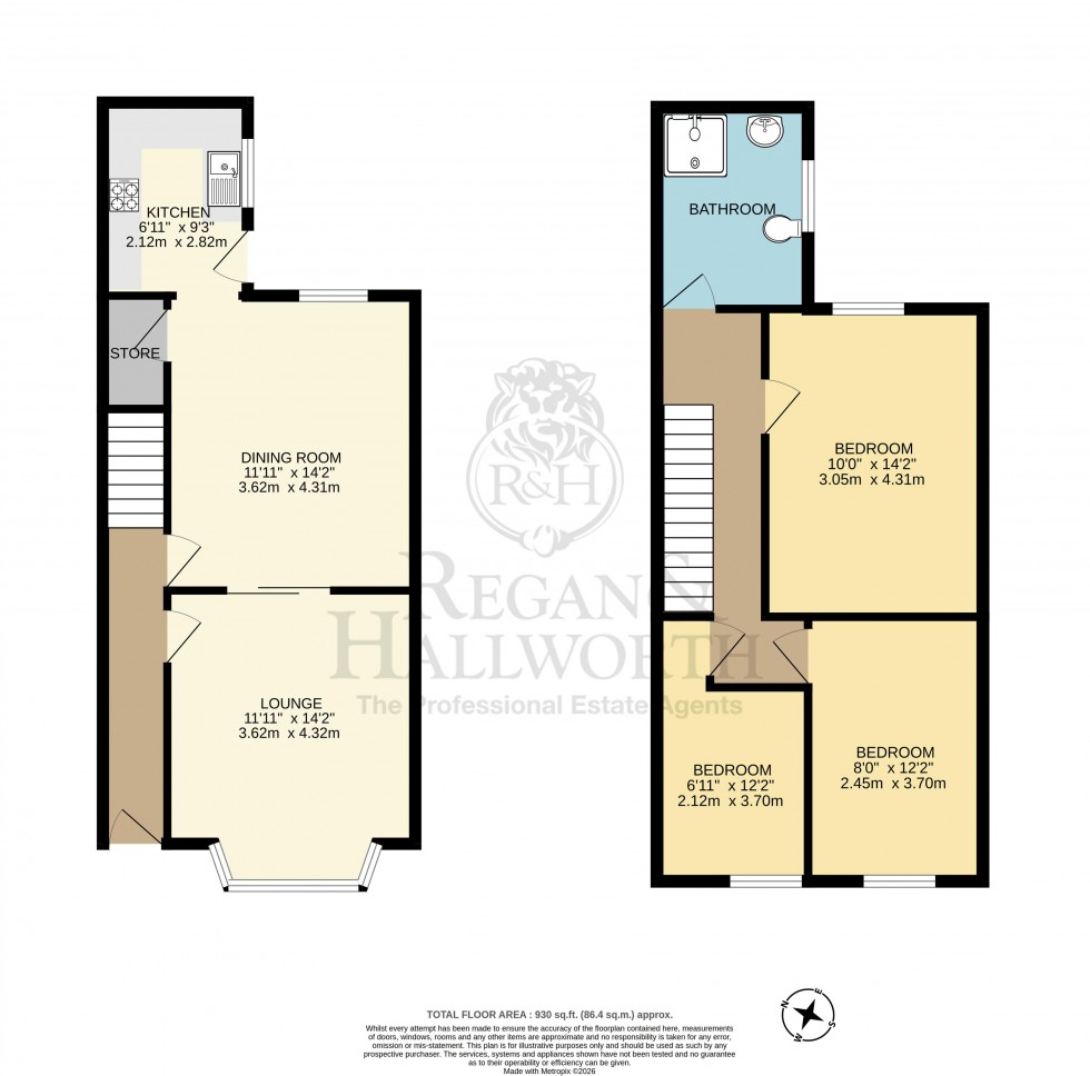 Floorplan for Woodhouse Lane, Springfield, WN6 7LF