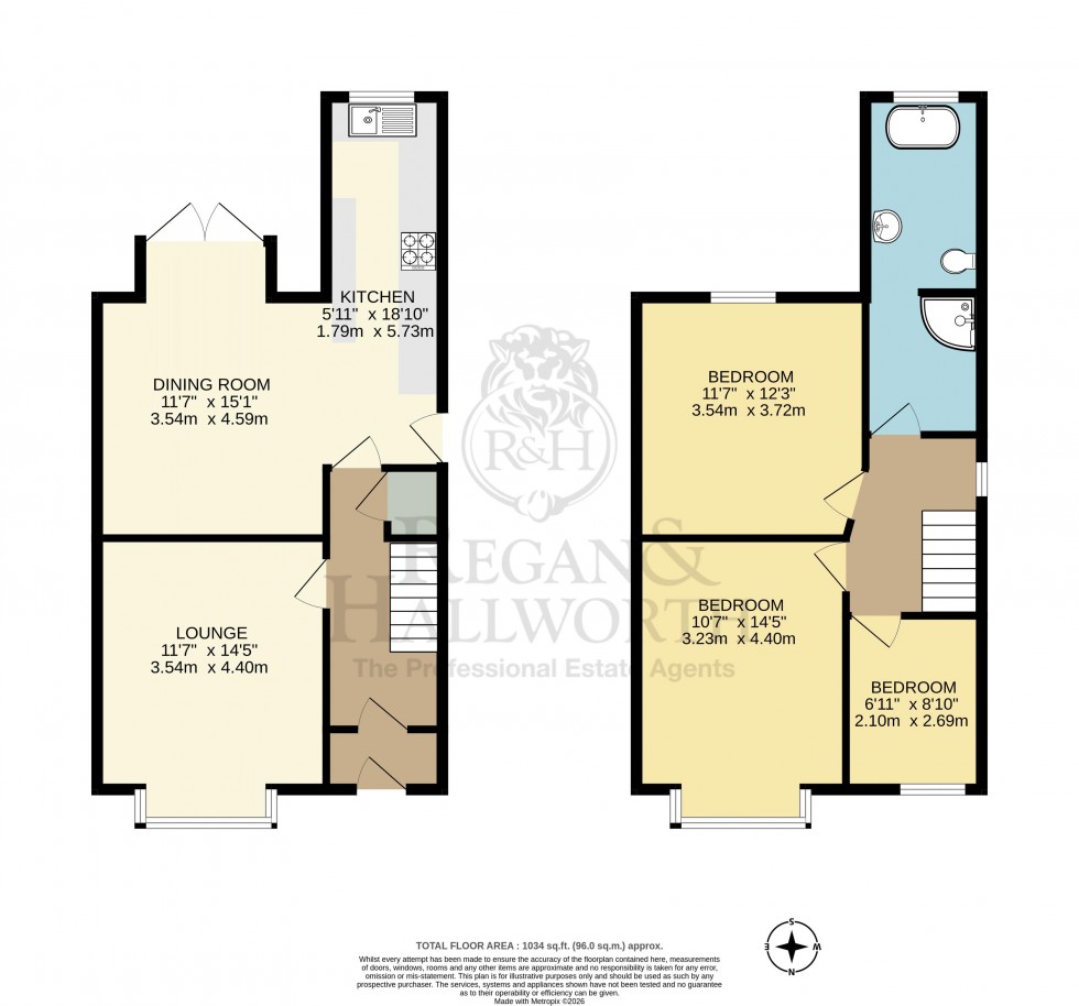 Floorplan for Walkden Avenue East, Swinley, WN1 2DX