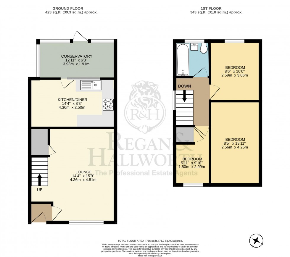 Floorplan for Fairhurst Drive, Parbold, WN8 7DP