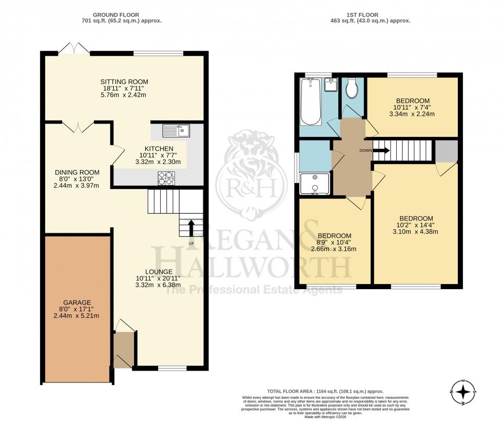 Floorplan for Malham Avenue, Hawkley Hall, Wigan, WN3 5PR