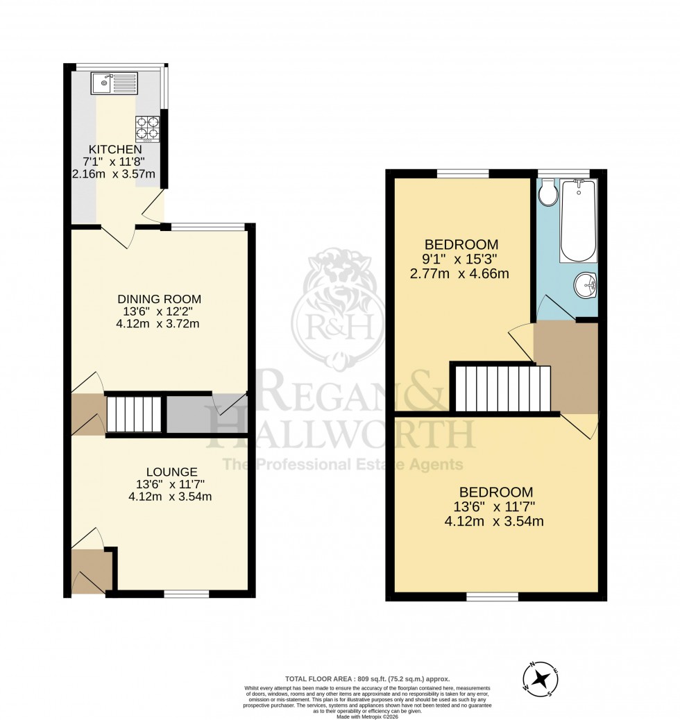 Floorplan for School Lane, Upholland, WN8 0LW