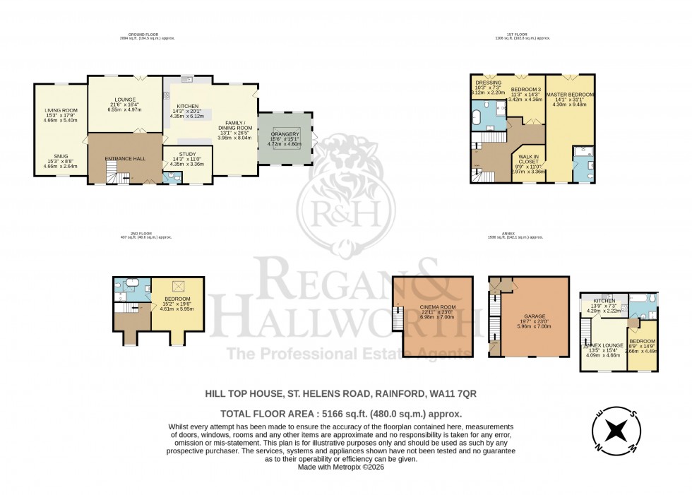 Floorplan for Hill Top House, St. Helens Road, Rainford, WA11 7QR