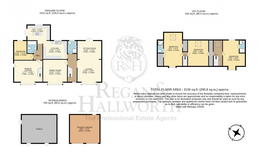 Floorplan for Honeysuckle House, Croston Lane, Charnock Richard, PR7 5HJ