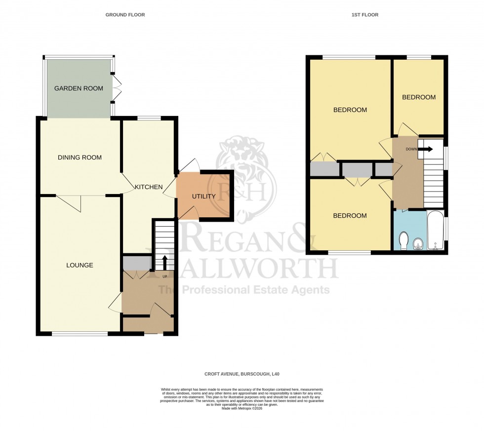 Floorplan for Croft Avenue, Burscough, L40 5TB