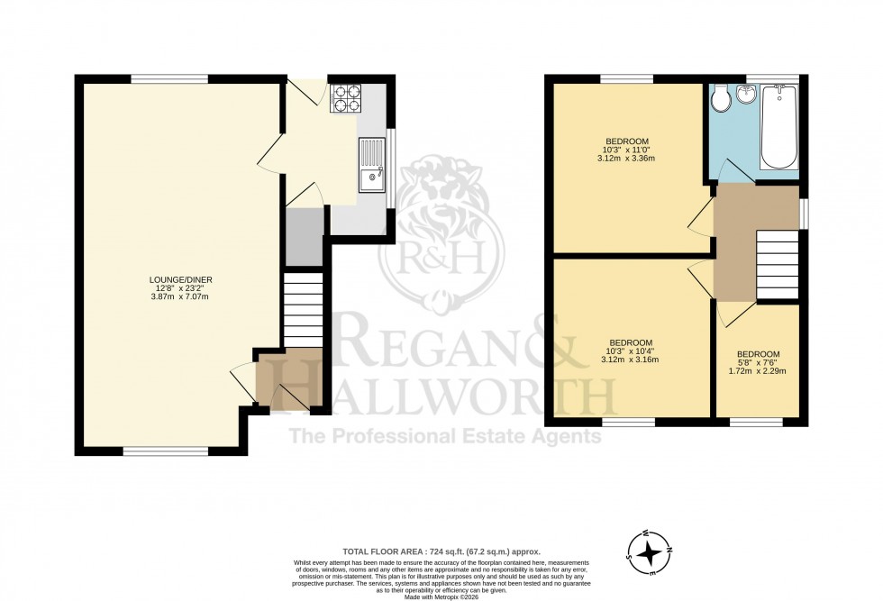 Floorplan for Fairbourne Avenue, Poolstock, Wigan, WN3 5HR