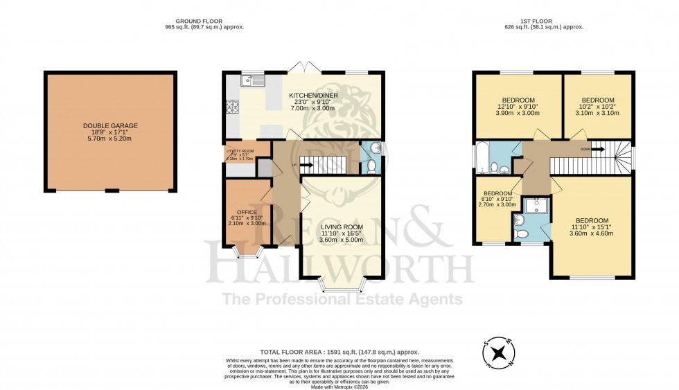 Floorplan for Yellow Brook Close, Aspull, WN2 1ZH