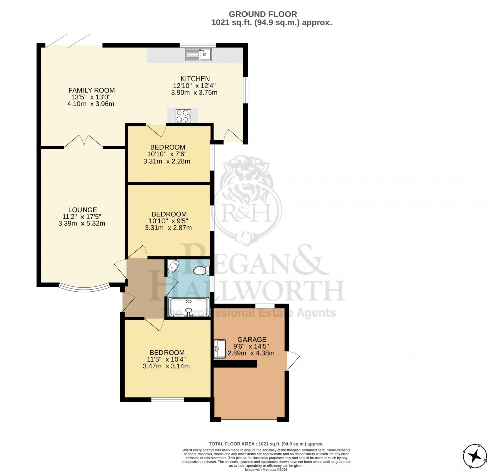 Floorplan for Back Lane, Appley Bridge, WN6 9LE