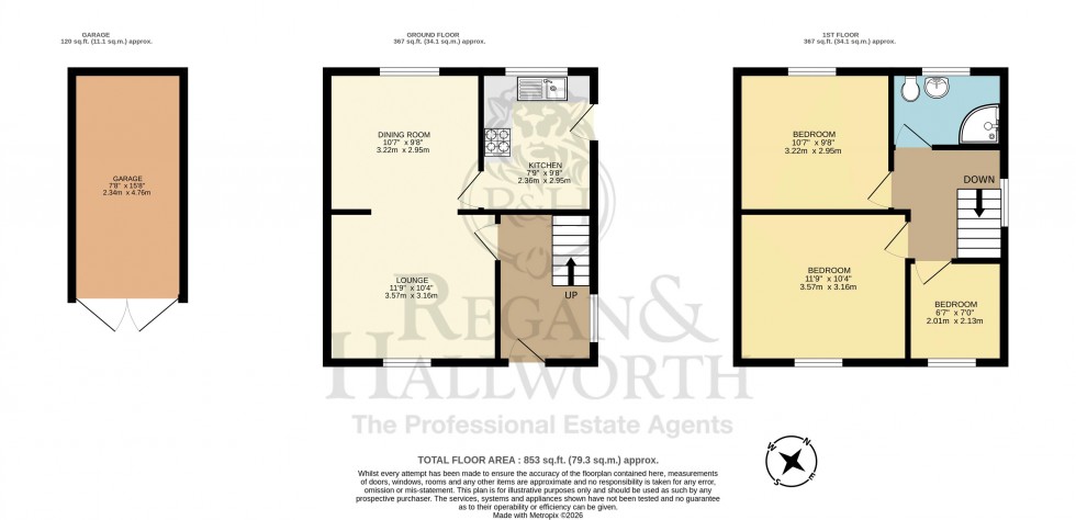 Floorplan for Stroud Close, Whelley, Wigan, WN2 1AB