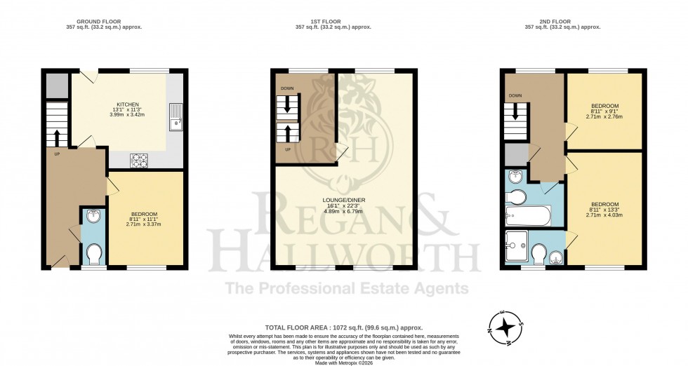 Floorplan for Trevore Drive, Standish, WN1 2TT