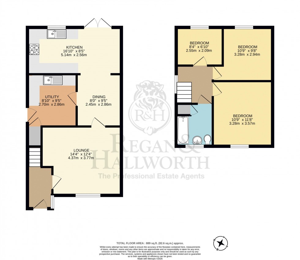 Floorplan for Whitehall Avenue, Appley Bridge, WN6 9JY