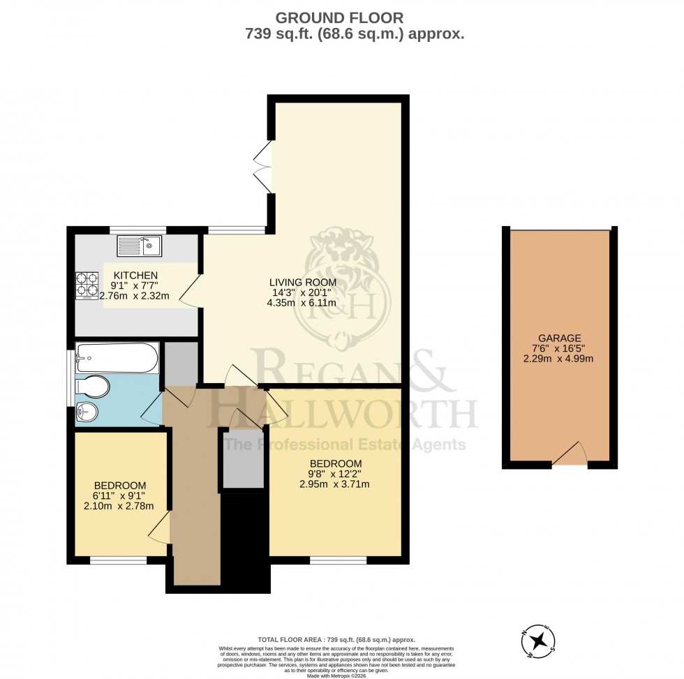 Floorplan for Ashbourne Avenue, Whelley, WN2 1HN