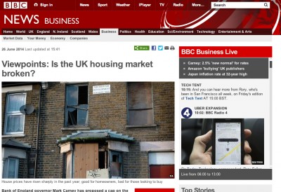 The BBC ask Regan & Hallworth is the housing market broken?